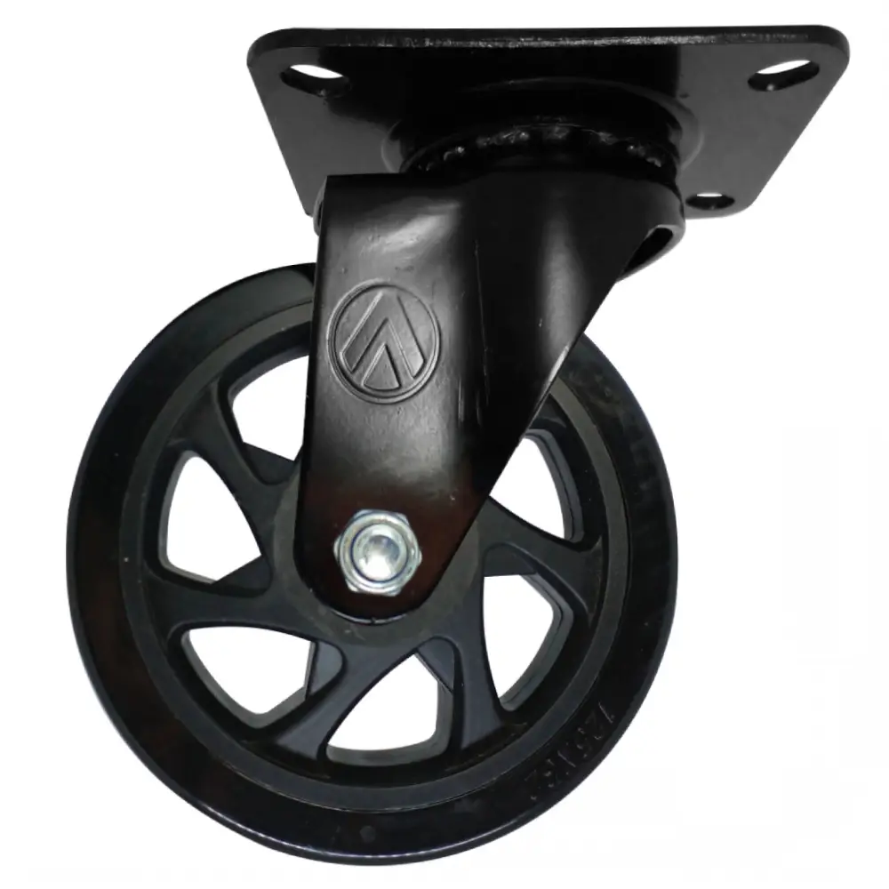 Rodízio de PVC Giratório 5 pol Preto A09450-G Ajax